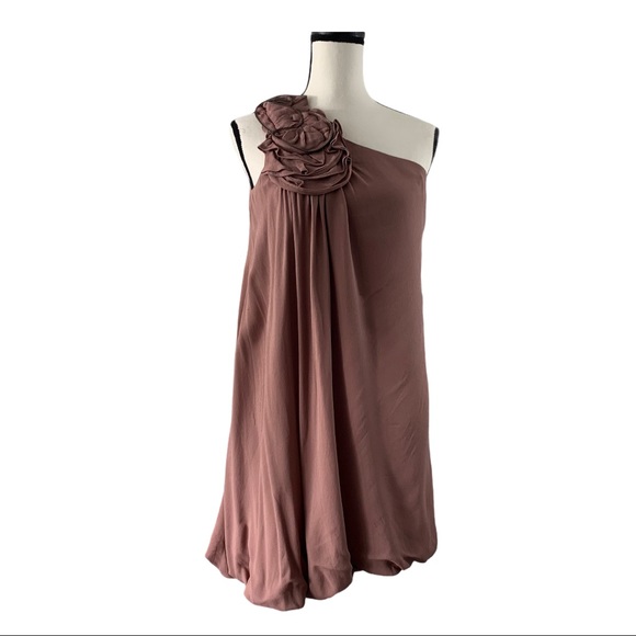 BCBGMaxAzria One Shoulder Rosette Bubble Dress 2 - Picture 6 of 10